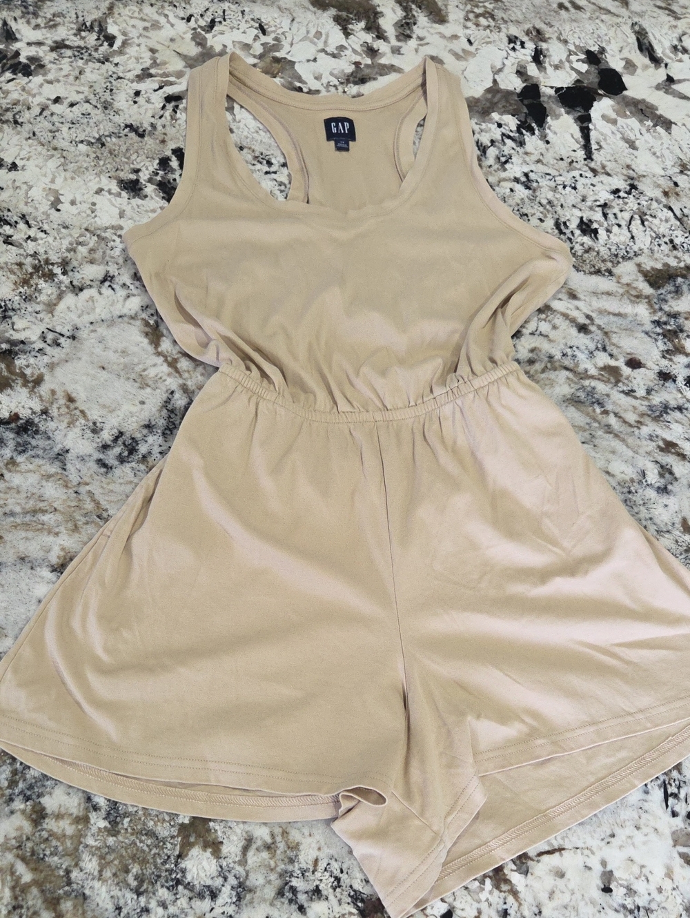 GAP Beige Cutout Sleeveless Romper